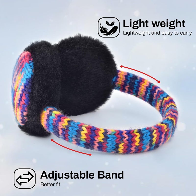EDCYF Kids Knit EarMuffs Plush Warm Ear Muffs Winter Cold Weather Ear Warmer for Boys Girls - Image 4